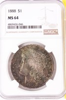 Coin 1888  Morgan Silver Dollar NGC MS64
