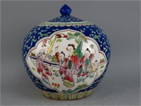 Chinese Enameled Porcelain Lidded Jar