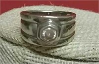 Men's Ring Stamped 925 Size 9 QZ Stone