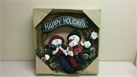 Happy Holidays Snowman Wreath