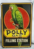 Polly Gas Filling Station Metal Sign 9"x13"