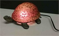 Brass & Stained Glass Turtle Night Light Working.