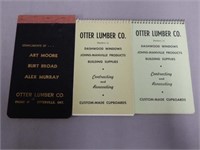 LOT OF 3 OTTER LUMBER COMPLIMENTARY NOTEPADS