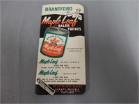 1959 BRANTFORD MAPLE LEAF BALER TWINE NOTEPAD