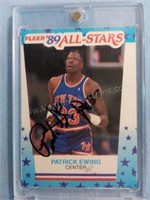 1989 Fleer All-Stars Patrick Ewing Signed Card
