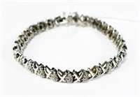 Sterling silver 7.75" diamond bracelet