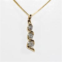 Sterling silver diamond pendant and box chain