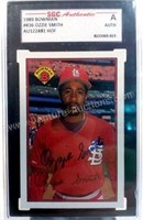 1989 Bowman Ozzie Smith Signed #436