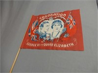1937 CORONATION KING GEORGE V1 CANVAS FLAG