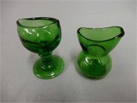 RARE CIRCA 1900 2 EYE WASHER GREEN GLASSES