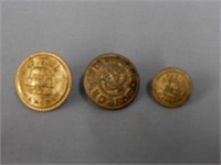 GROUPING OF 3 GRAND TRUNK RAILROAD BUTTONS