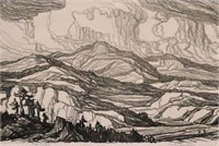 Birger Sandzen "In the Mountains" Lithograph
