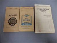 LOT OF 3 EARLY LOCAL AREA RECEIPT PADS