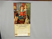 1950 ART LITHO COMPANY ADVERTISING CALENDAR