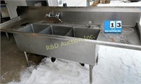 10 Ft. Triple Compartment Deep Stainless Sink