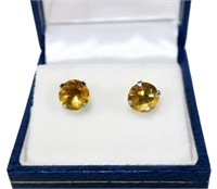 10K Yellow gold citrine stud earrings