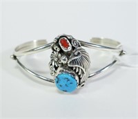 Sterling silver turquoise cuff bracelet