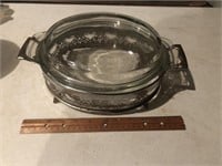 Vintage Anchor Hocking Dish & Holder