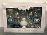 New 10 count handcrafted Christmas ornaments (box