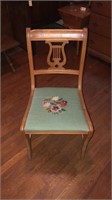 Set of 6 matching birdseye maple harpback chairs