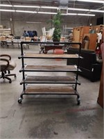 Industrial style shelf cart