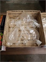 Box of pyrex lab pieces