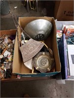 Box of bell hubcap and  ashtray