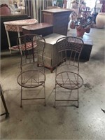Pr of metal  Folding chairs