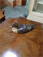 Wood carved duck