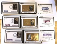 3 Star Wars Trilogy 23kt Embossed Gold Stamps