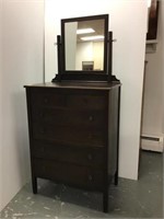 Six Drawer Dresser with Mirror