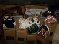 5 Avon dolls in boxes