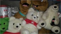 Large bin of stuffies and misc toys