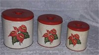 Trio of vintage nesting canisters