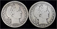 Coins - 2 Barber Silver Half Dollars