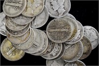 Coins - 30 Mercury Silver Dimes