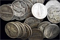 Coins - 30 Mercury Silver Dimes