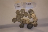 20 Franklin Half Dollars Circulated  90% Silver