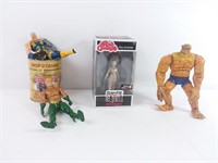 3 figurines Marvel, DC comics dont 2002, autre