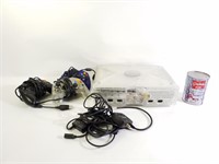 Console de jeu XBox, 3 manettes, câbles