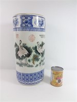 Grand vase chinois à motif de grues, céramique
