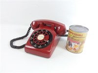 Téléphone cadran rouge Northern Electric, vintage