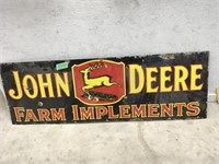 JD Metal Implement sign 72 by 24 inches