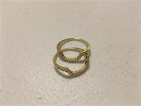 Pair Sterling - Gold Ring Pieces (??)