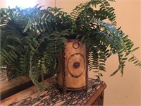 Artificial Fern w/ Fine Metal Handled Bucket