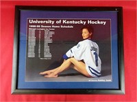 UK Ashley Judd 98-99 Framed Hockey Schedule