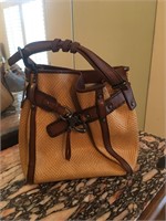 Stunning Francesco Biasia Leather Cane Handbag