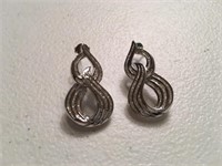 Elegant Sterling Silver Swirl-Drop Earrings