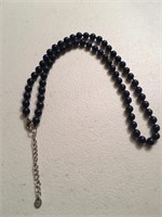 Beautiful Sterling Silver & Lapis Bead Necklace