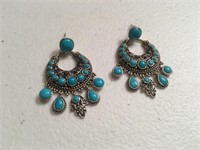Sterling Silver Turquoise Designer Earrings